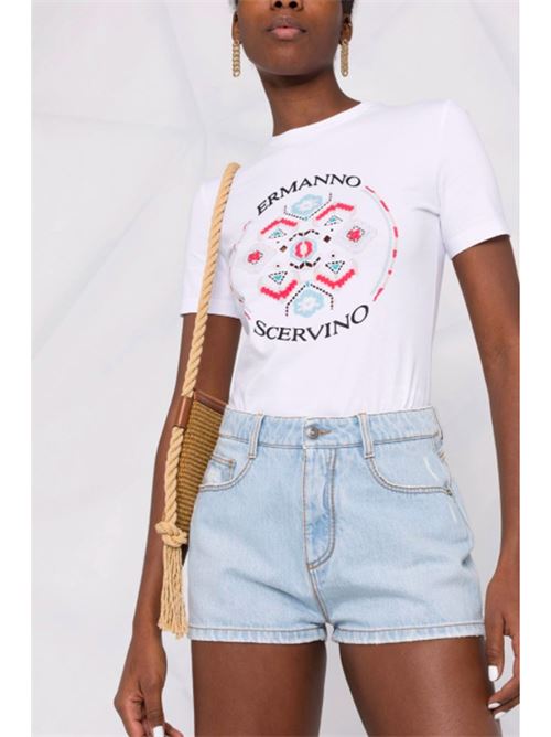 T-shirt con logo ERMANNO SCERVINO | D402L346DUX10601